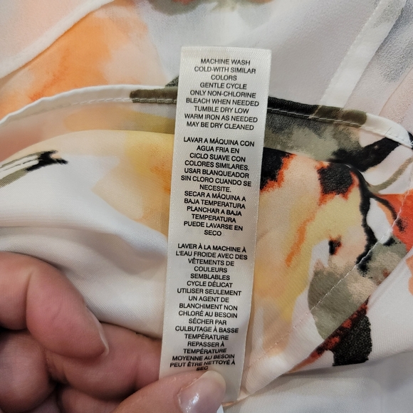 White House Black Market Floral Chiffon Halter Blouse - M - Picture 10 of 11